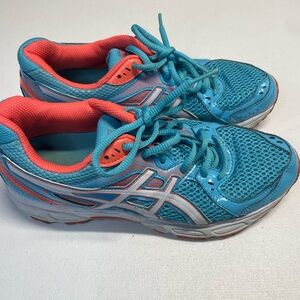 ASICS Turquoise and Coral Athletic Shoes